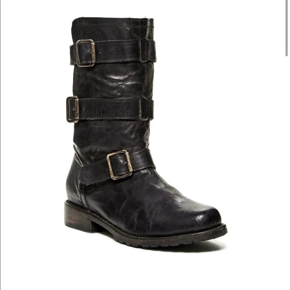 Freebird Size 9 Black Leather Moto Boots